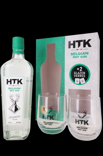 Image sur HTK Belgian Dry Gin + 2 Verres 43.7° 0.7L