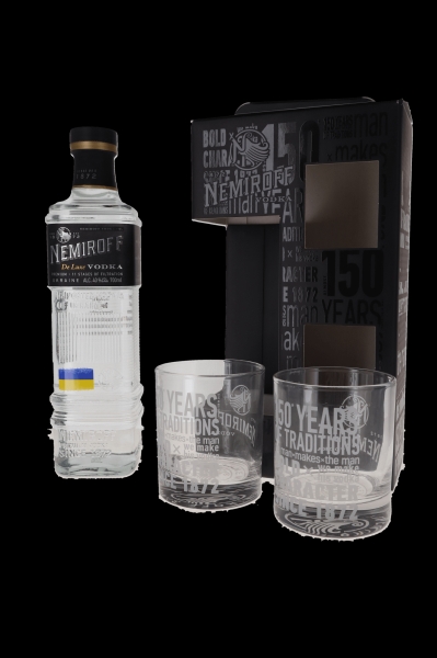 Image sur Nemiroff De Luxe Vodka + 2 Verres 40° 0.7L