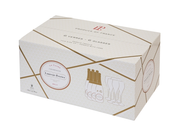 Image sur Laurent Perrier La Cuvée 6 bouteilles + 6 Verres 12° 4.5L