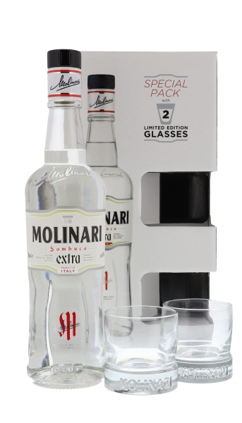 Image sur Sambuca Molinari + 2 Verres 40° 0.7L