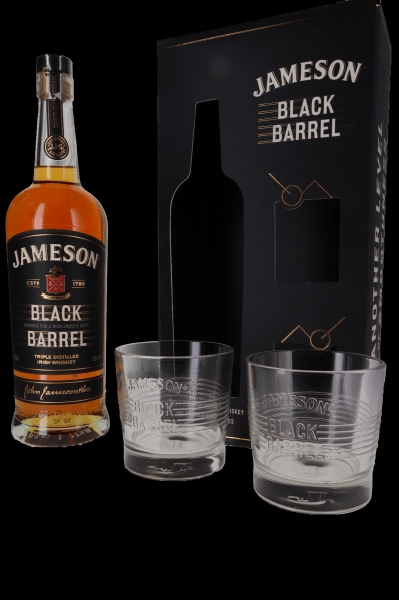 Image sur Jameson Black Barrel + 2 Verres 40° 0.7L