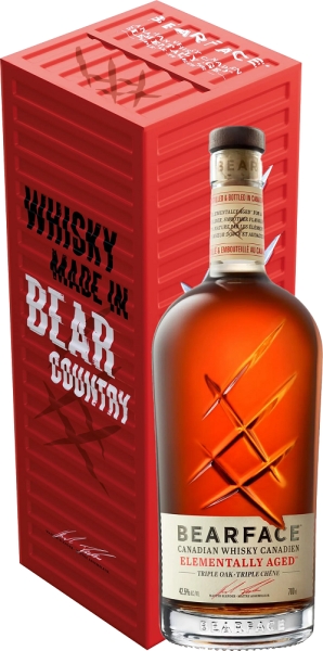 Image sur Bearface Elementally Aged Triple Oak Canadian Whisky 42.5° 0.7L