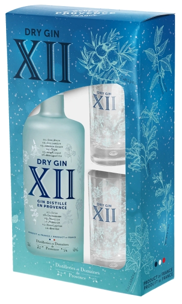 Image sur XII Dry Gin + 2 Verres 42° 0.7L