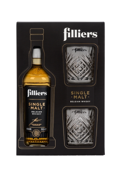 Image sur Filliers Single Malt Bourbon Cask + 2 Verres 43° 0.7L