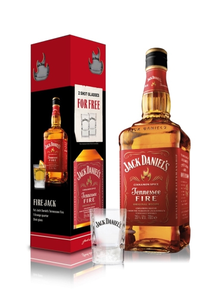 Image sur Jack Daniel's Fire + 2 Verres 35° 0.7L