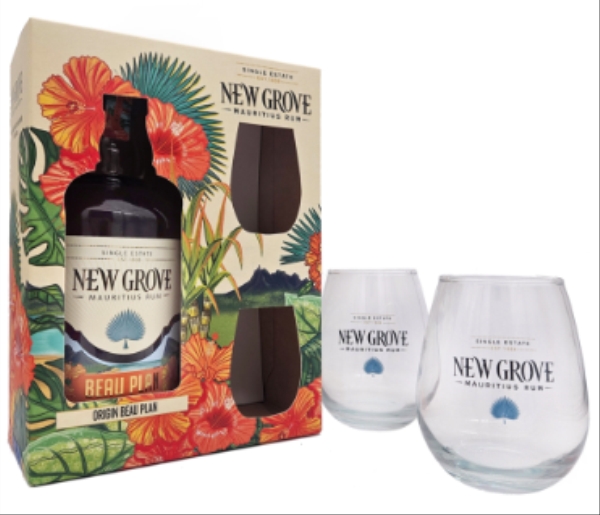 Image sur New Grove Beau Plan + 2 verres 40° 0.7L